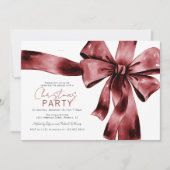 Festive Red Bow Corporate Christmas Party Einladung (Vorderseite)