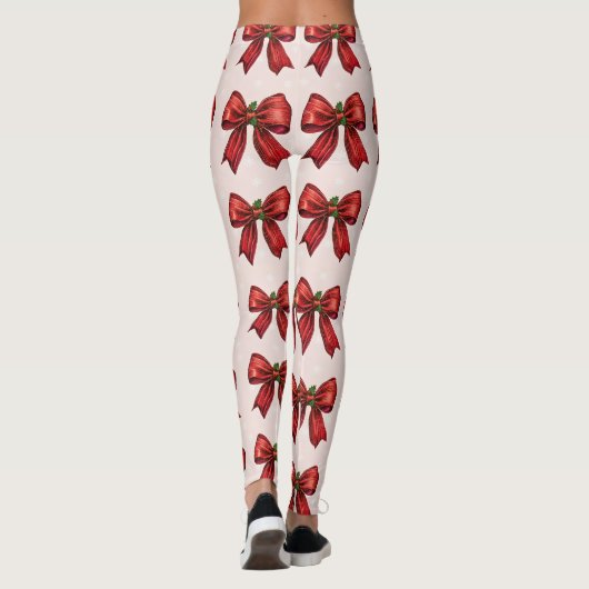 Festive Red Bow Leggings (Rückseite)