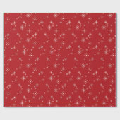 Festive Red Christmas Gift Wrapping Paper Geschenkpapier (Flach)