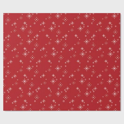 Festive Red Christmas Gift Wrapping Paper Geschenkpapier (Flach)