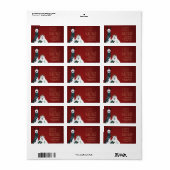 Festive Red Funny Llama & Sheep ‘Fleece Navidad’ Adressaufkleber (Vorne)