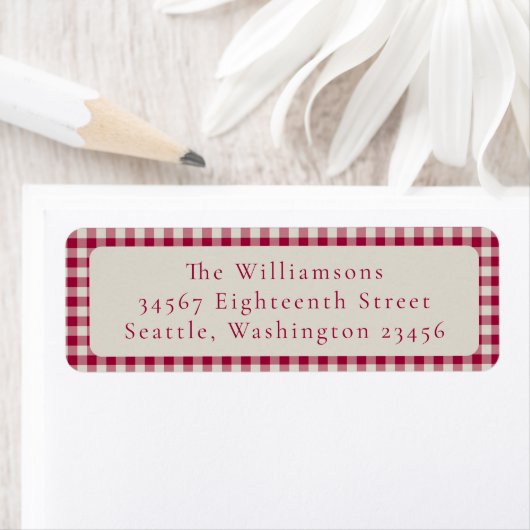 Festive Red Gingham Karierte benutzerdefinierte Rü (Insitu)