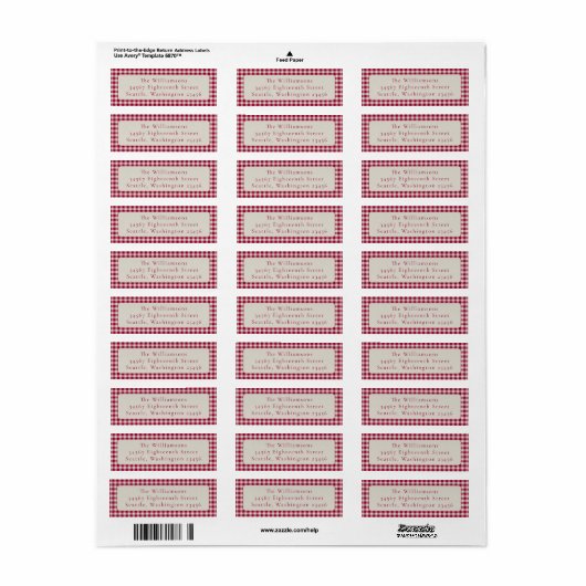 Festive Red Gingham Karierte benutzerdefinierte Rü (Vorne)