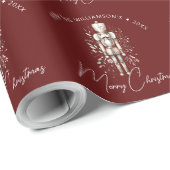 Festive Red Gold Nutcracker Christmas Dark Geschenkpapier (Rolleneckpunkt)