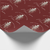 Festive Red Gold Nutcracker Christmas Dark Geschenkpapier (Ecke)