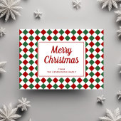 Festive Red Green Checked Frohe Weihnachten