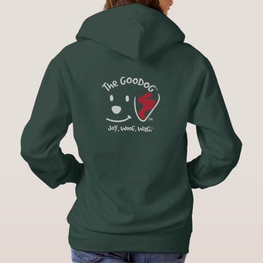 Festive Red & Green Goodog Holiday Joy. Woof. Wag™ Hoodie (Rückseite)