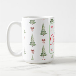 Festive Red Green Merry Christmas Mug Kaffeetasse