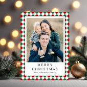 Festive Red Green Photo Christmas Feiertagskarte