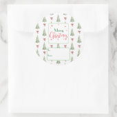Festive Red Green Script Tree Bow To From Sticker (Tasche)