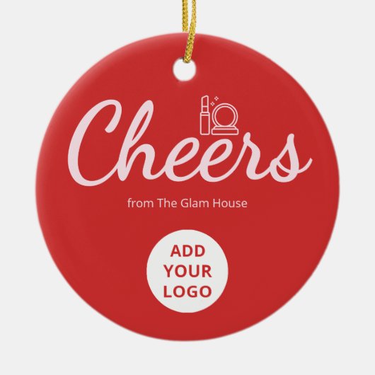 Festive Red Logo Ornament for Beauty Brands (Vorne)