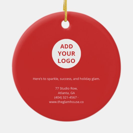 Festive Red Logo Ornament for Beauty Brands (Hinten)