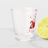 Festive Red Merry Christmas New Year 2026 Schnapsglas (Links)