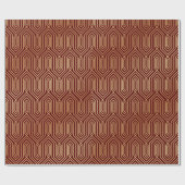 Festive Red Modern Art Deco Gold Muster 109 Geschenkpapier (Flach)
