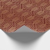 Festive Red Modern Art Deco Gold Muster 109 Geschenkpapier (Ecke)
