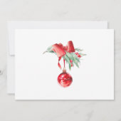 Festive Red Poinsettia Weihnachtsfeiertag BRUNCH Einladung (Rückseite)