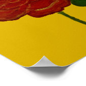 Festive Red Rose & Yellow Watercolor Poster (Ecke)