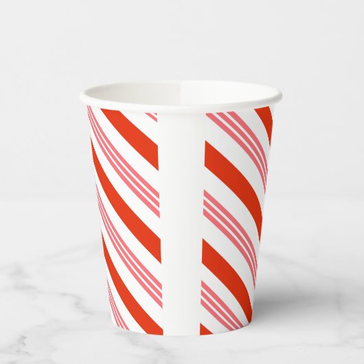 Festive Red Strawberry Candy Cane Weihnachten Pappbecher (Links)