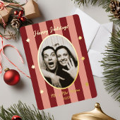 Festive Red Striped Holiday Party Folieneinladung