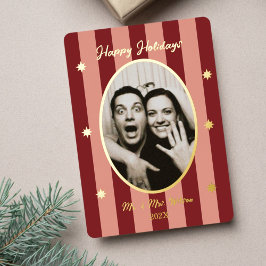 Festive Red Striped Holiday Party Folieneinladung