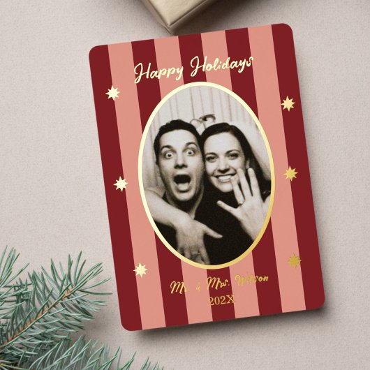 Festive Red Striped Holiday Party Folieneinladung