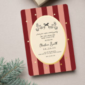Festive Red Striped Holiday Party Invitation Folieneinladung