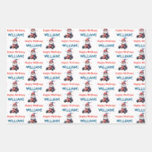 Festive Red White Blue Party Geschenkpapier Set (Vorderseite)