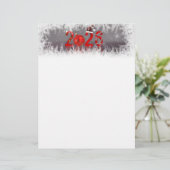 Festive Red Xmas New Year 2026 Stationery Paper Briefbogen (Stehend Vorderseite)