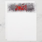 Festive Red Xmas New Year 2026 Stationery Paper Briefbogen (Vorne/Hinten)