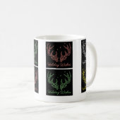 Festive Reindeer Antlers & "Holiday Wishes" Desig Kaffeetasse (VorderseiteRechts)