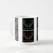 Festive Reindeer Antlers & "Holiday Wishes" Desig Kaffeetasse (Vorderseite Links)