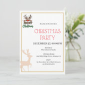 Festive Reindeer Christmas invitation Einladung (Stehend Vorderseite)