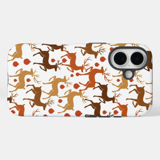 Festive Reindeer Christmas iPhone Case (Rückseite (Horizontal))