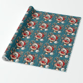 Festive Reindeer Christmas Shower Curtain Geschenkpapier (Ungerollt)