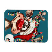 Festive Reindeer Christmas Shower Curtain Magnet (Horizontal)