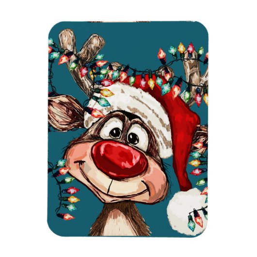 Festive Reindeer Christmas Shower Curtain Magnet (Vertikal)