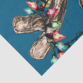 Festive Reindeer Christmas Shower Curtain Seidenpapier (Detail)