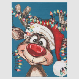 Festive Reindeer Christmas Shower Curtain Seidenpapier