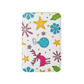 Festive Reindeer Magic Pattern Design Badematte (Vorderseite Vertikal)