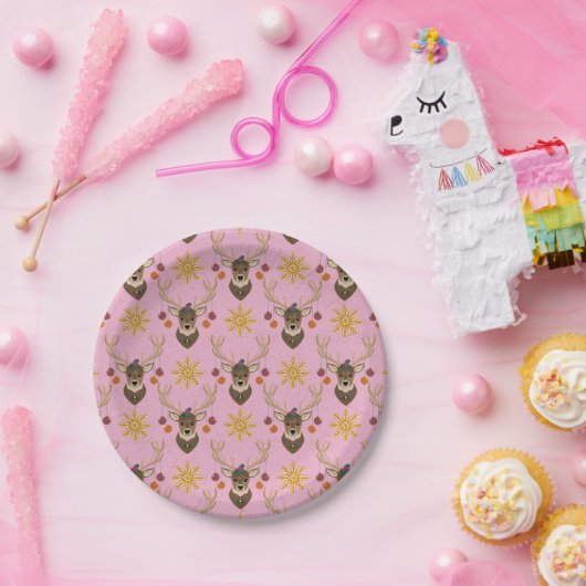 Festive Reindeer Pappteller (Party)