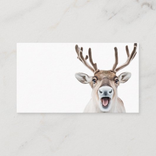 Festive Reindeer-Visitenkarte mit Albernen Gesicht Visitenkarte (Vorderseite)