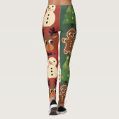 Festive Retro Christmas Icons Leggings (Rückseite)