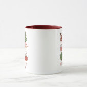 Festive Retro Frohe Weihnachten Personalisierter N Tasse (Zentrum)