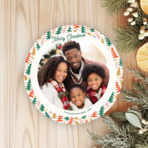 Festive Retro Holiday Tree Foto-Karte