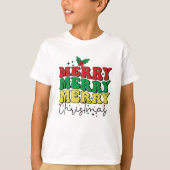 FESTIVE RETRO MERRY CHRISTMAS FAMILY T-Shirt (Vorderseite)