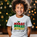 FESTIVE RETRO MERRY CHRISTMAS FAMILY T-Shirt<br><div class="desc">Machen Sie sich bereit,  mit unserem super coolen T - SHIRT die Urlaubssaison zu feiern! . Der Wortlaut lautet "MERRY MERRY MERRY CHRISTMAS" in einer modernen Kombination aus Retro und handgeschriebenem Schriftart. Alle Farben sind editierbar</div>