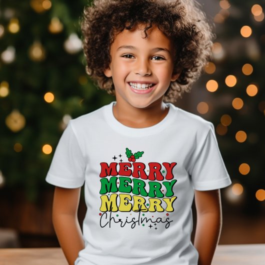 FESTIVE RETRO MERRY CHRISTMAS FAMILY T-Shirt