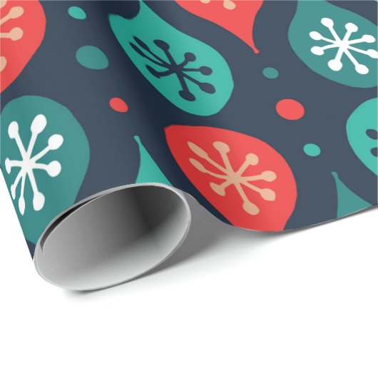 Festive Retro Mitte Jahrhunderts Mod geometrisch g Geschenkpapier (Rolleneckpunkt)