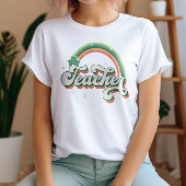 Festive Retro Rainbow Teacher St. Patricks Day T-Shirt