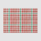 Festive Retro Red Green Textured Plaid  Seidenpapier (Vorderseite)